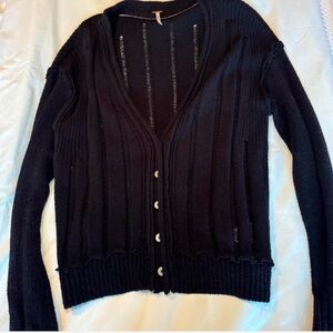 Free Peoplee distressed button up cardigan